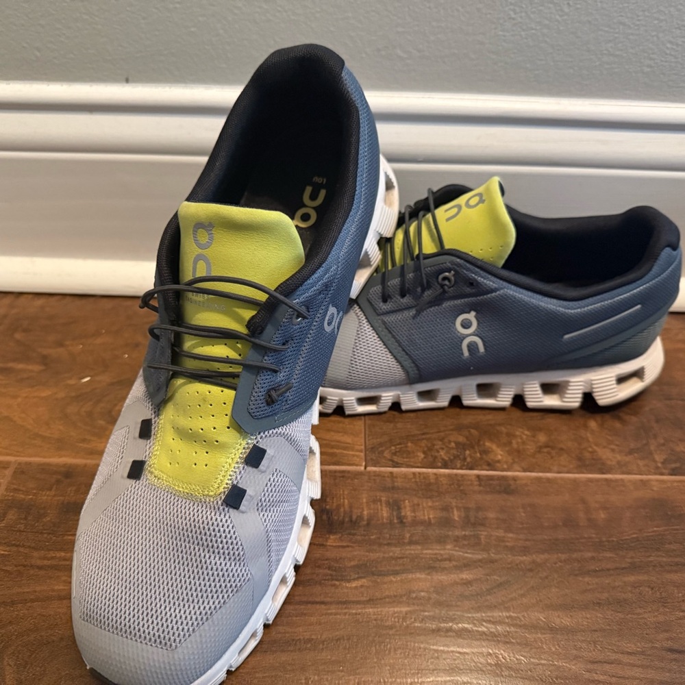 On Running Men's Blue and Yellow Athletic Shoes